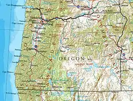 Geographischi Charte vo Oregon