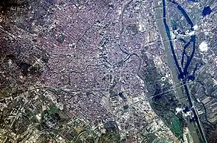 Satelliitebild vu Wien