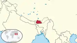 Location of ભૂતાન