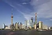 Panorama Pudong depi Bund.