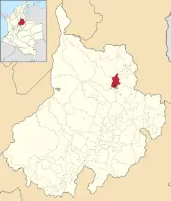 Location of the city and municipality of Bucaramanga in the Santander Department.