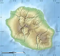 富爾奈斯火山在留尼汪的位置