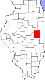 Map of Illinois highlighting Champaign County