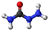 Ball-and-stick model of the semicarbazide molecule