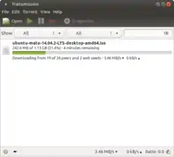 在Ubuntu MATE上執行的Transmission