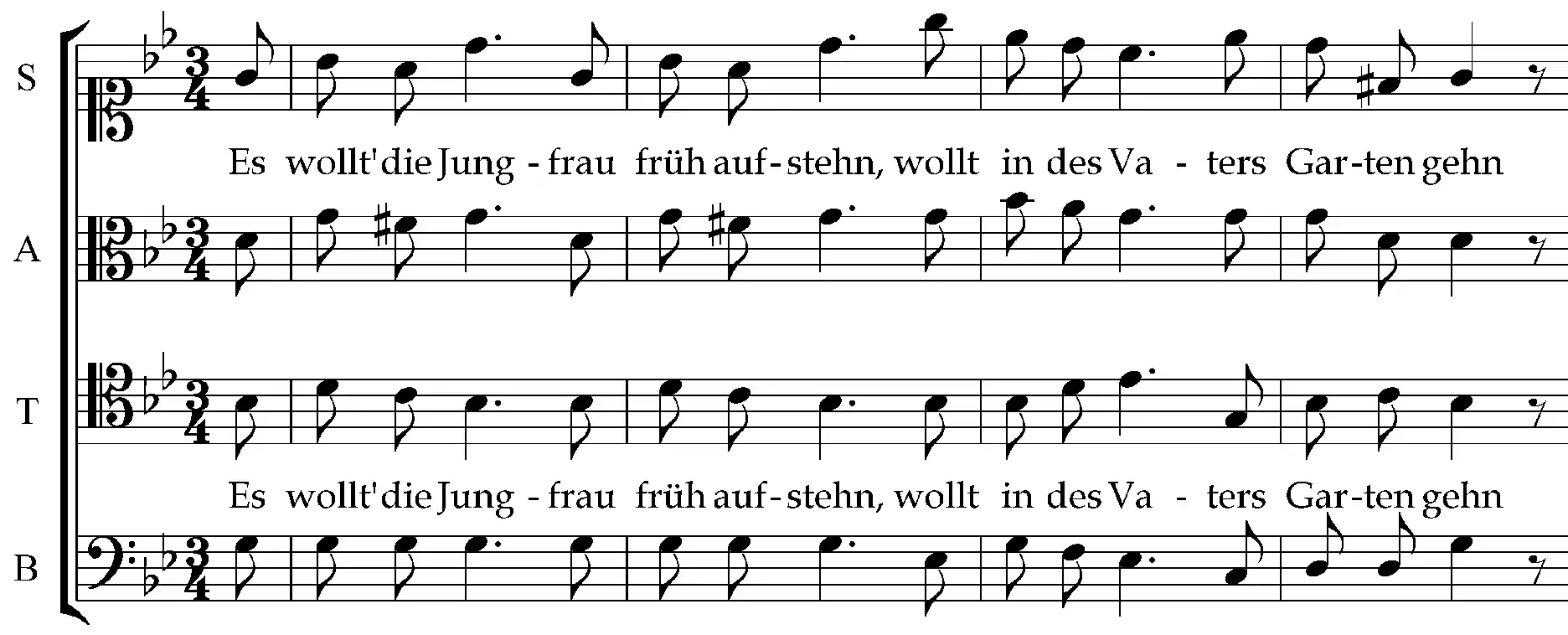 J. Brahms: Aafang vom Chorlièd "Rosmarin"